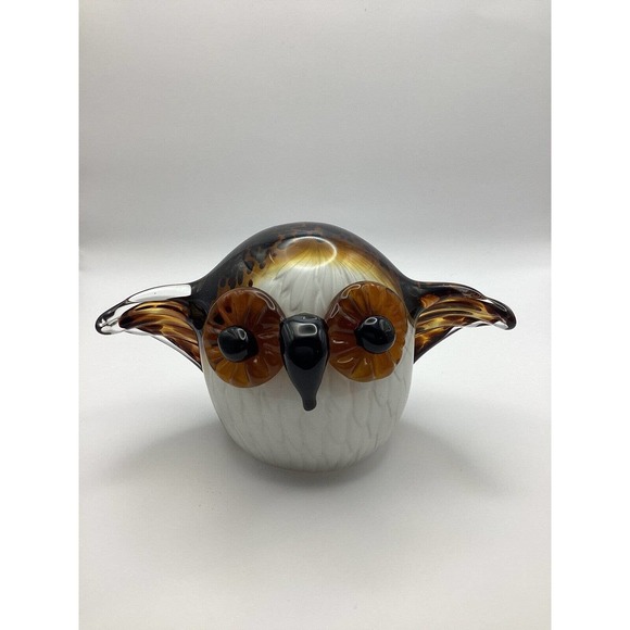 Dale Tiffany Majestic Owl Glass Art Figurine / Decorative Art Piece - Picture 1 of 7